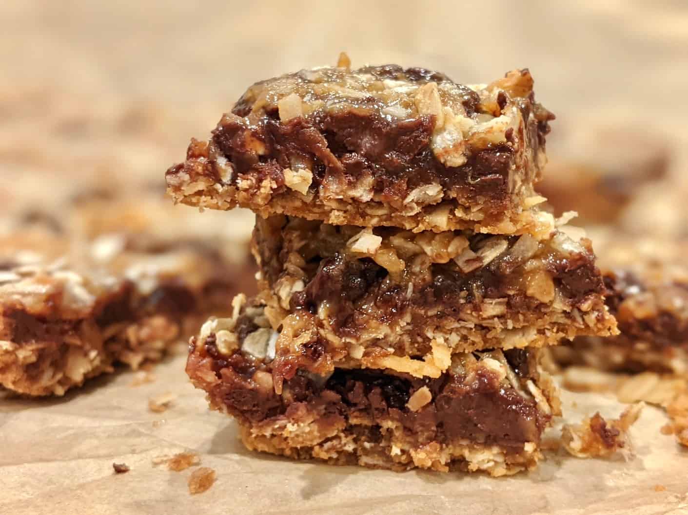 caramel chocolate oatmeal bars