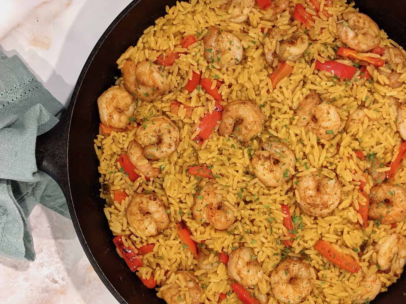 paella with shrimp