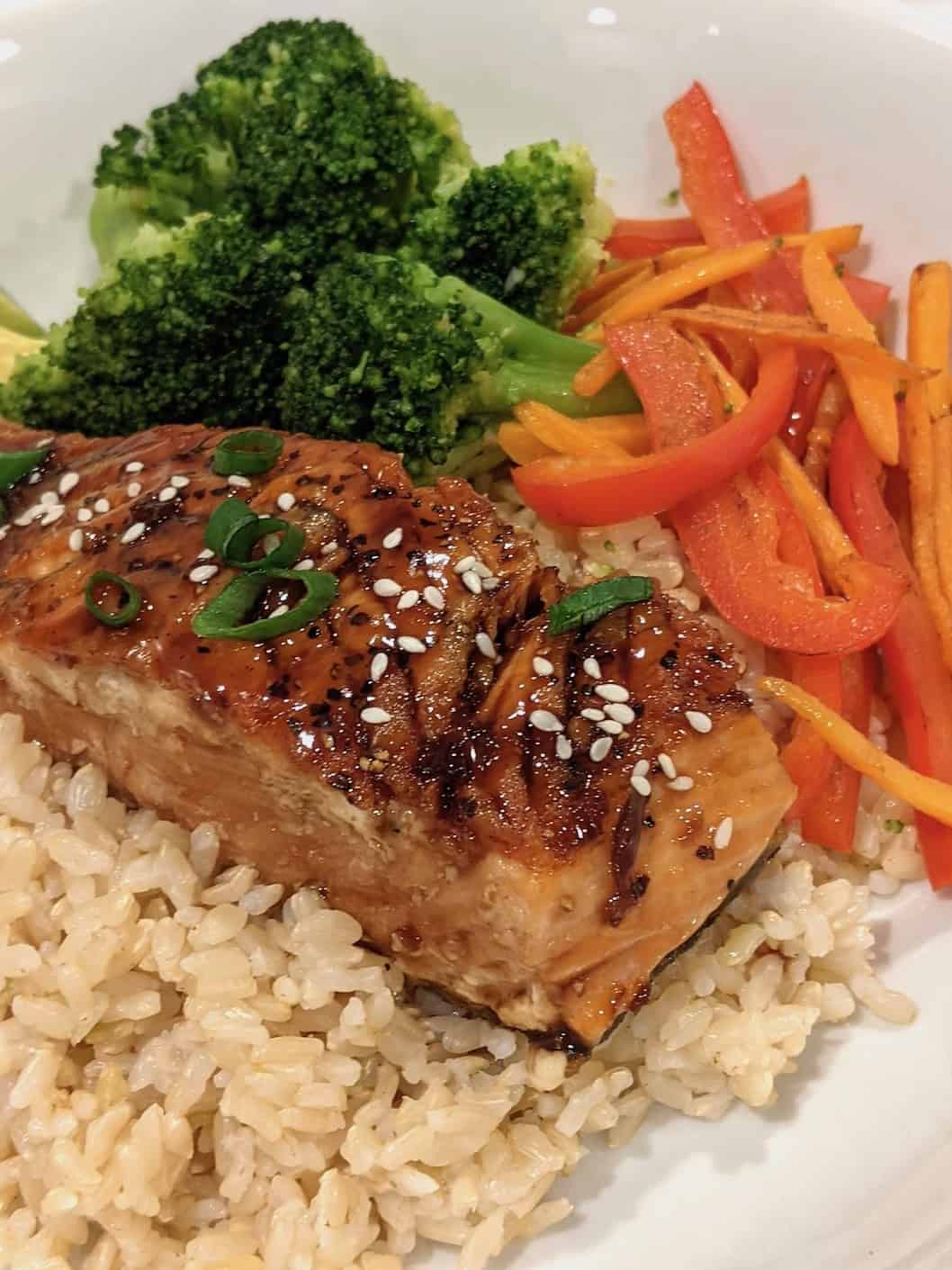 salmon teriyaki rice bowl