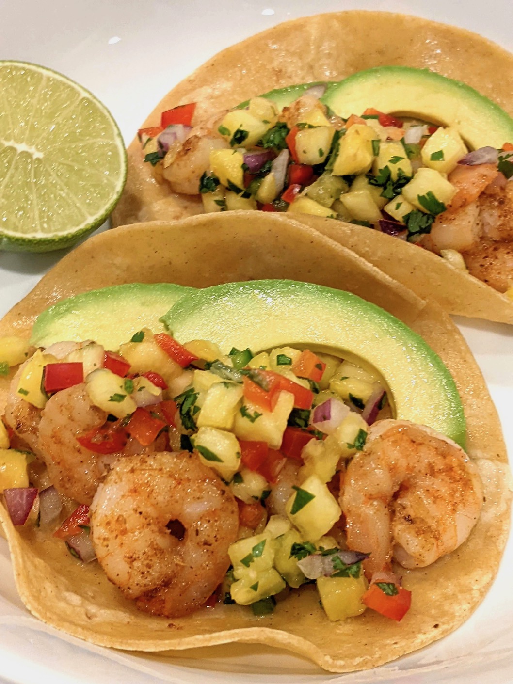 shrimp tacos with pineapple salsa