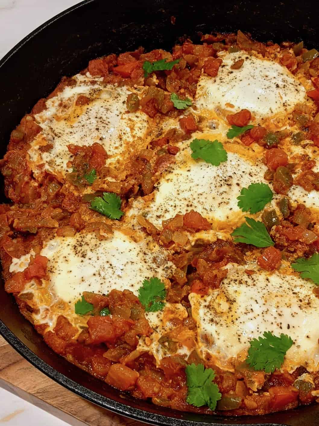 shakshuka with fresh tomatoes