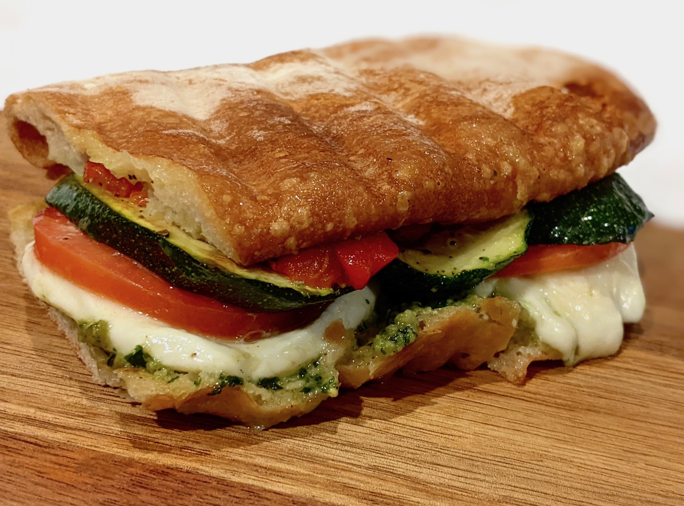 caprese sandwich with pesto