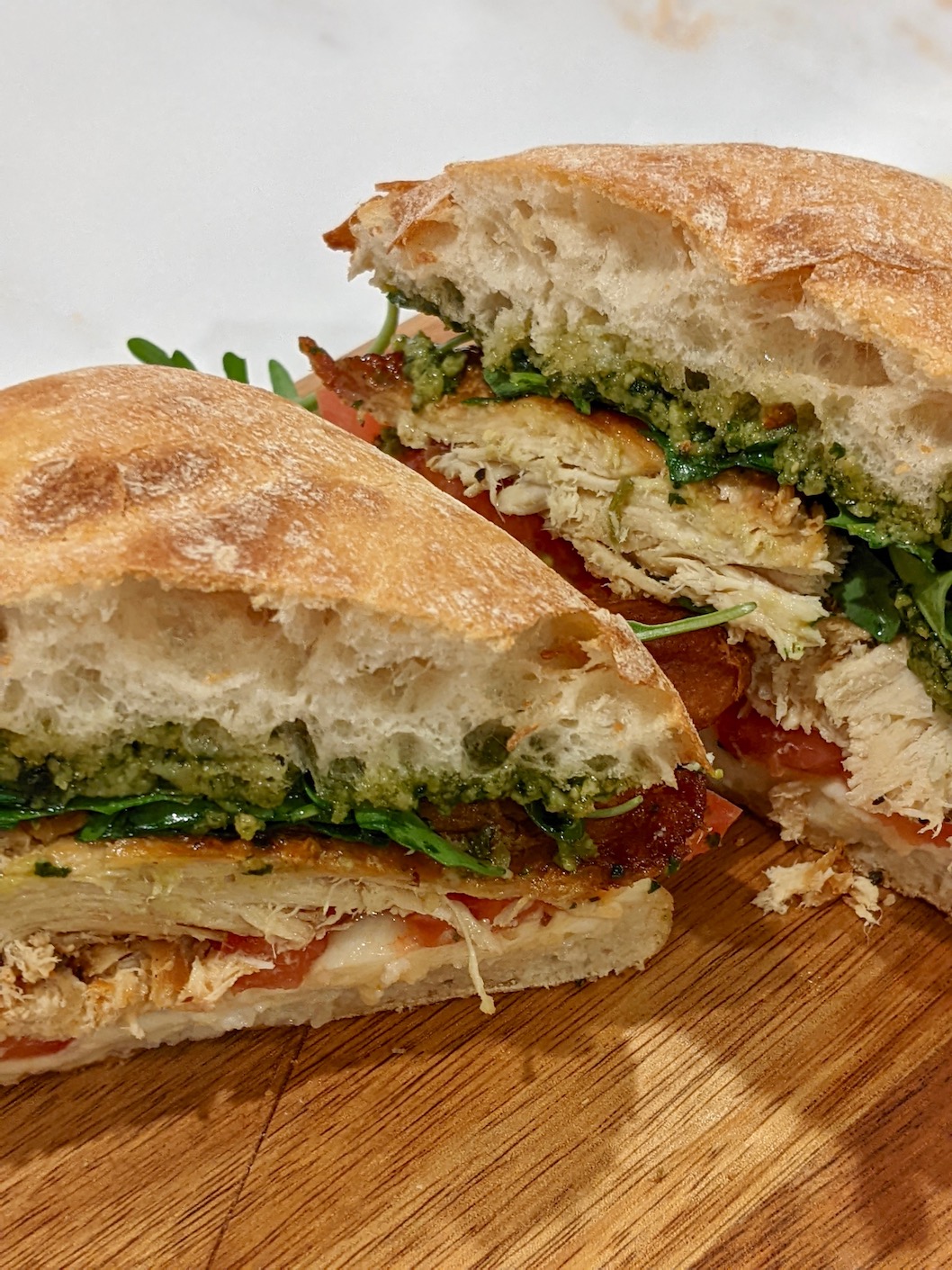 ciabatta chicken pesto