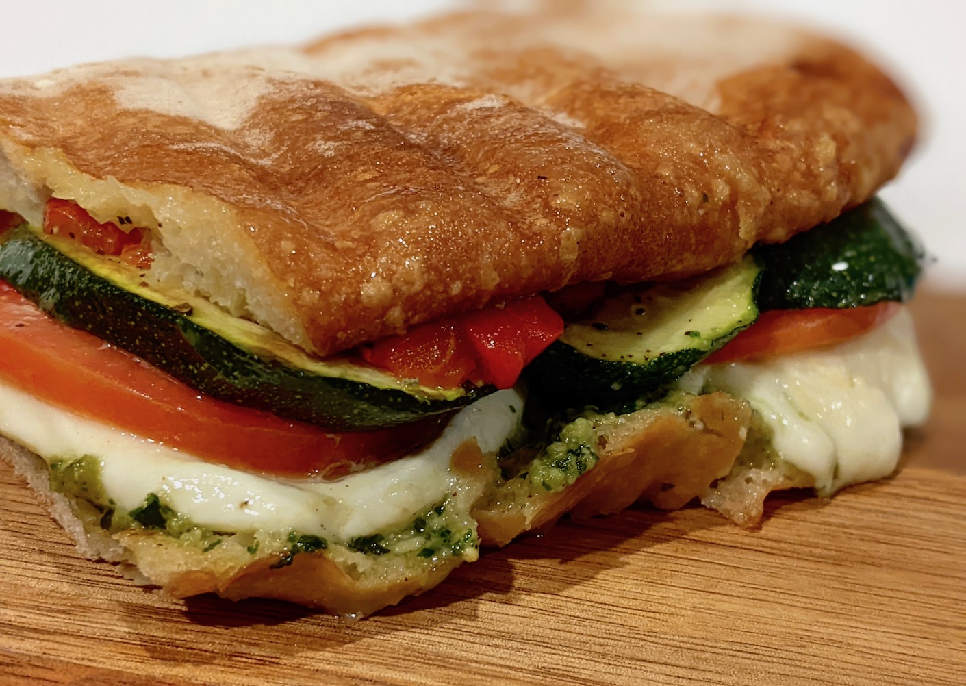 pesto mozzarella sandwich